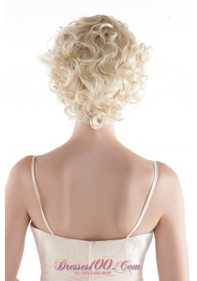 Short Natural Look Synthetic Blonde Curly Hair Wig