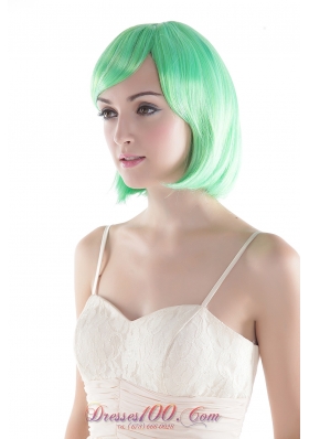 Green Short Wig High Quality Synthetic Straight Cosplay