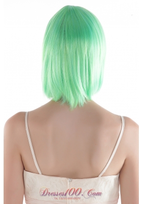 Green Short Wig High Quality Synthetic Straight Cosplay