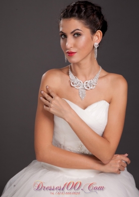 Crystal Discount Bridal Jewelry Sets Necklace and Earrings