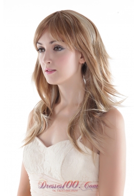 Long Synthetic Blonde Medium Straight Hair Wig