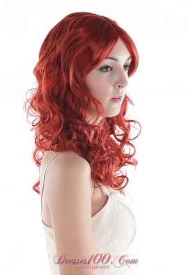 Top Grade Quality Hair Wig Red Long Synthetic Curly
