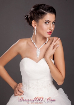 Crystal White Ladies' Jewelry Sets for Wedding