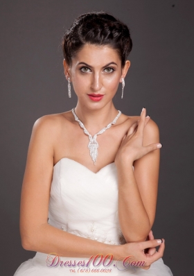 Crystal White Ladies' Jewelry Sets for Wedding