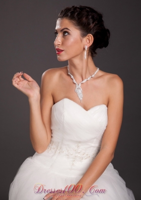 Crystal White Ladies' Jewelry Sets for Wedding