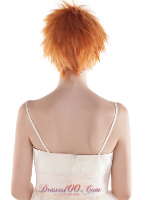 Straight Hot Orange Short Synthetic Hair Wig