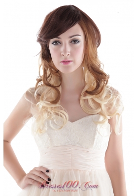 Mixed Color Synthetic Natural Curly Hair Wig for Prom