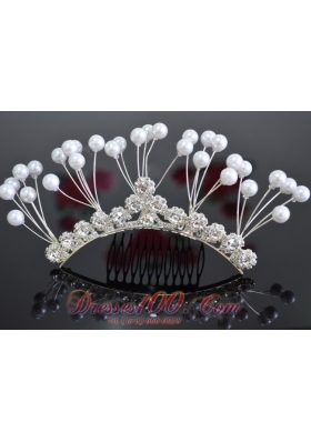 Ladies' Tiara With Imitation Pearls for Wedding