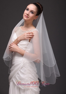 Two-tier Veil For Wedding Party Tulle Drop