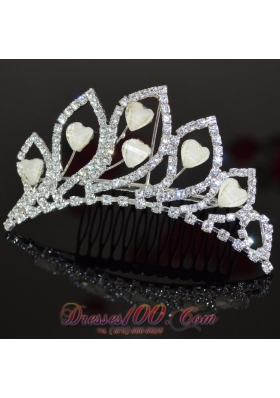 Alloy Ladies' Tiara With Rhinestone for Party