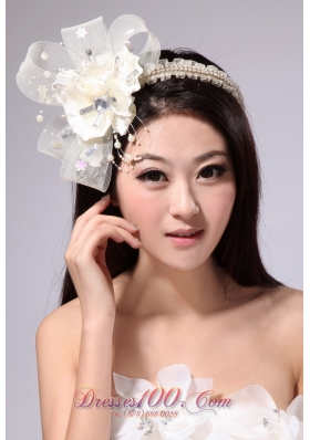 With Beading and Ribbons Tulle Women Hairband