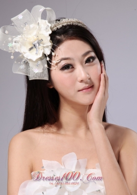 With Beading and Ribbons Tulle Women Hairband