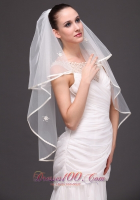 Two-tier Ribbon Edge Tulle Graceful Wedding Veil