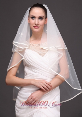 Two-tier Ribbon Edge Tulle Graceful Wedding Veil