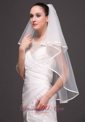 Two-tier Ribbon Edge Tulle Graceful Wedding Veil