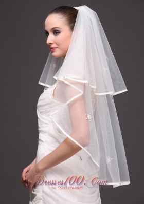 Two-tier Ribbon Edge Tulle Graceful Wedding Veil