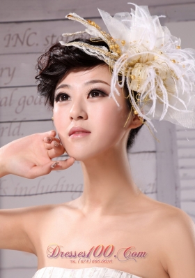 Feather Flower Hairpin Tulle 2013 Wedding Wear