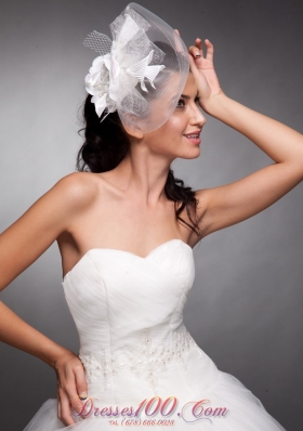 Pearls Net Taffeta Bridal Hat Wedding Headpieces