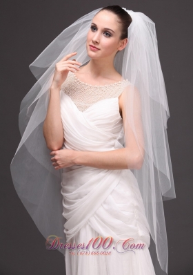 On Sale Three-tier Cut Edge Tulle Drop Bridal Veil