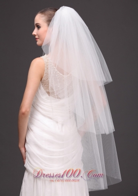 On Sale Three-tier Cut Edge Tulle Drop Bridal Veil