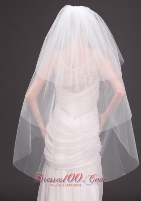 On Sale Three-tier Cut Edge Tulle Drop Bridal Veil