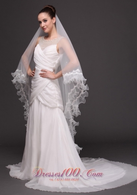 Drop Two-tier Organza Wedding Veil On Sale