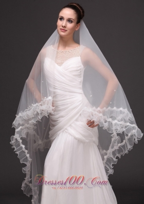 Drop Two-tier Organza Wedding Veil On Sale