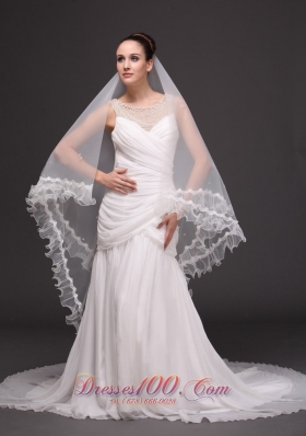 Drop Two-tier Organza Wedding Veil On Sale