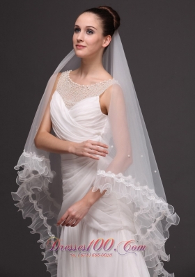 Drop Two-tier Organza Wedding Veil On Sale