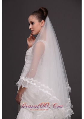 Drop Two-tier Organza Wedding Veil On Sale