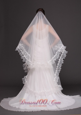 Drop Two-tier Organza Wedding Veil On Sale