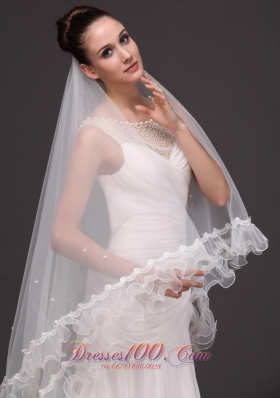 Drop Two-tier Organza Wedding Veil On Sale