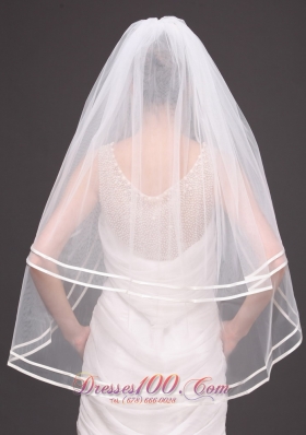 New Arrival Two-tier Ribbon Edge Wedding Veils