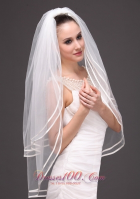 New Arrival Two-tier Ribbon Edge Wedding Veils