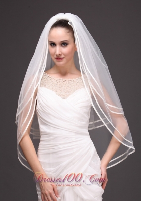 New Arrival Two-tier Ribbon Edge Wedding Veils