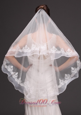 Two-tier Oval Bridal Wedding Veil White Fashion