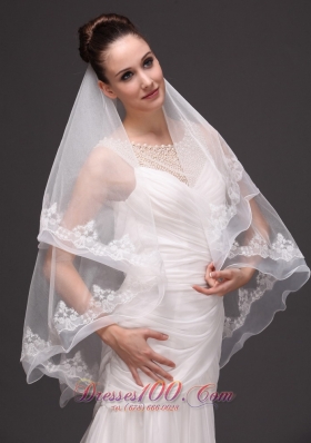 Two-tier Oval Bridal Wedding Veil White Fashion