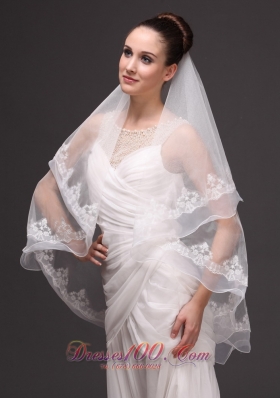 Two-tier Oval Bridal Wedding Veil White Fashion