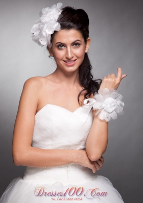 Organza Wedding Wrist Corsage Hand Made Flowers