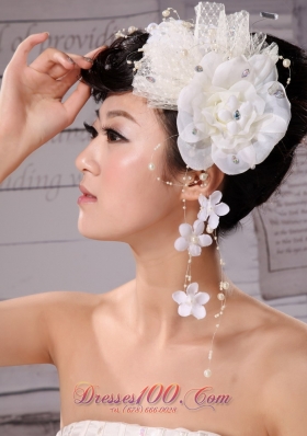 Imitation Pearls Fascinator Tulle and Chiffon