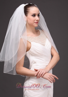 Two-tier Cut Edge Tulle Drop Bridal Veil