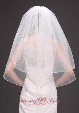 Two-tier Cut Edge Tulle Drop Bridal Veil