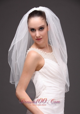 Two-tier Cut Edge Tulle Drop Bridal Veil