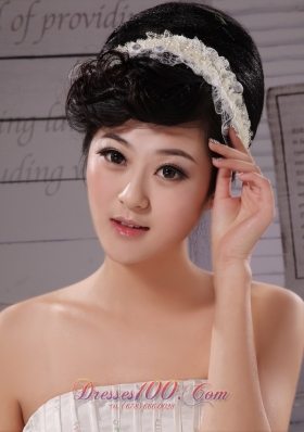 Lace White Imitation Pearls Outdoor Fascinator