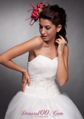 Red Taffeta Hand Made Flowers Bridal Headpieces