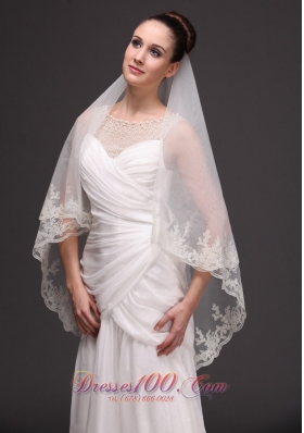 Oval Shaped Bridal Veils For Wedding Two-tier