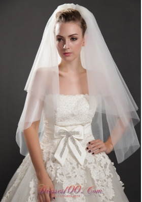 Stunning Two-tier Waterfall Bridal Veils Tulle