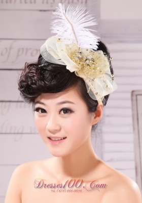 Feather Gold Net Side Clamp Diamond For Headpieces