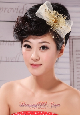 2013 Gold Headpieces Bowknot and Rhinestone for Sale