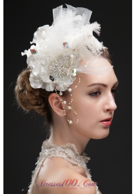 Feather Colorful Rhinestones Imitation Pearls Headpieces